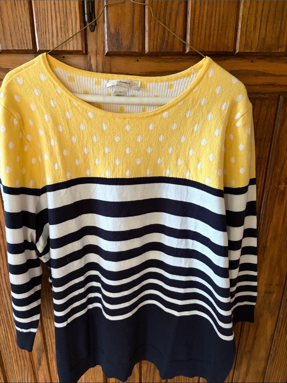 cj banks Striped Yellow & Navy Women's Sweater size 1X